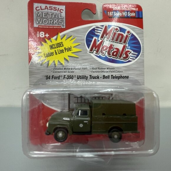 Classic Metal Works HO 1:87 Mini 1954 Ford F-350 Truck Green Bell Telephone - Picture 1 of 2